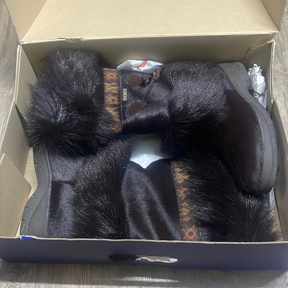 Tecnica SKANDIA fur boot Brown SZ 7/38 with box worn once
